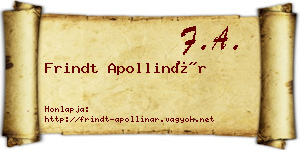 Frindt Apollinár névjegykártya